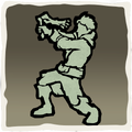 Icono del gesto Ataque con brazo de esqueleto.