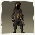 Icono del disfraz clásico del capitán Jack Sparrow.
