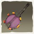 Icono del banjo abrasado de cenizas olvidadas.