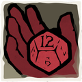 Icono del gesto «Lanzar un D12».