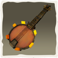 Icono del banjo de cenizas olvidadas chamuscado.