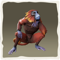 Icono del macaco del sol rojo.