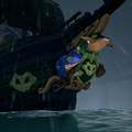 The Collector's Fightin' Frogs Figurehead on a Galleon.