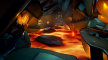 The third room has a Lava Lake in the middle that can be jumped over.