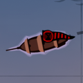 A Reaper's Bones Emissary Ship. The red lines on the flag mark the Ship's Emissary Grade.