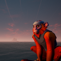 A Sunset Capuchin with the outfit.