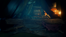 The first room has two Spinning Blade Traps with a door marked by two Skeleton Glyphs.