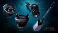 Promotional image of the Compass, Tankard, Bucket, and Shovel.