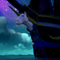 The Celestial Steed Figurehead on a Galleon at night.