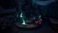 Dark Relics placed upon this Ritual Table were once used to summon the Shrouded Ghost. - The Shrouded Deep