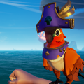The Parakeet with the Parakeet Pirate Legend Outfit equipped.