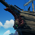 This scorpion figurehead has two bright green glowing eyes, easily seen in the dark.