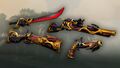 Promotional images of the Reaper's Heart Weapon Bundle.