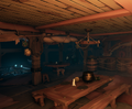 The now quiet bar of the Captain's Head Tavern.