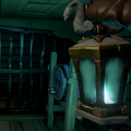 The Lantern has a turquoise tint to its light.