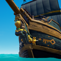 The Gold Hoarders Figurehead on a Galleon.