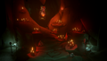 The inside of the cave has an altar to Flameheart